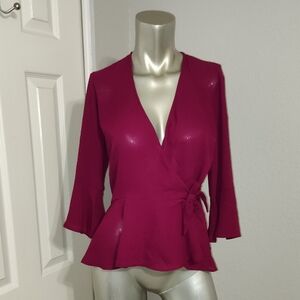 Candie's Junior's Wrap Top - Color Beet Red - Size M